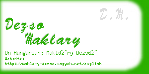 dezso maklary business card